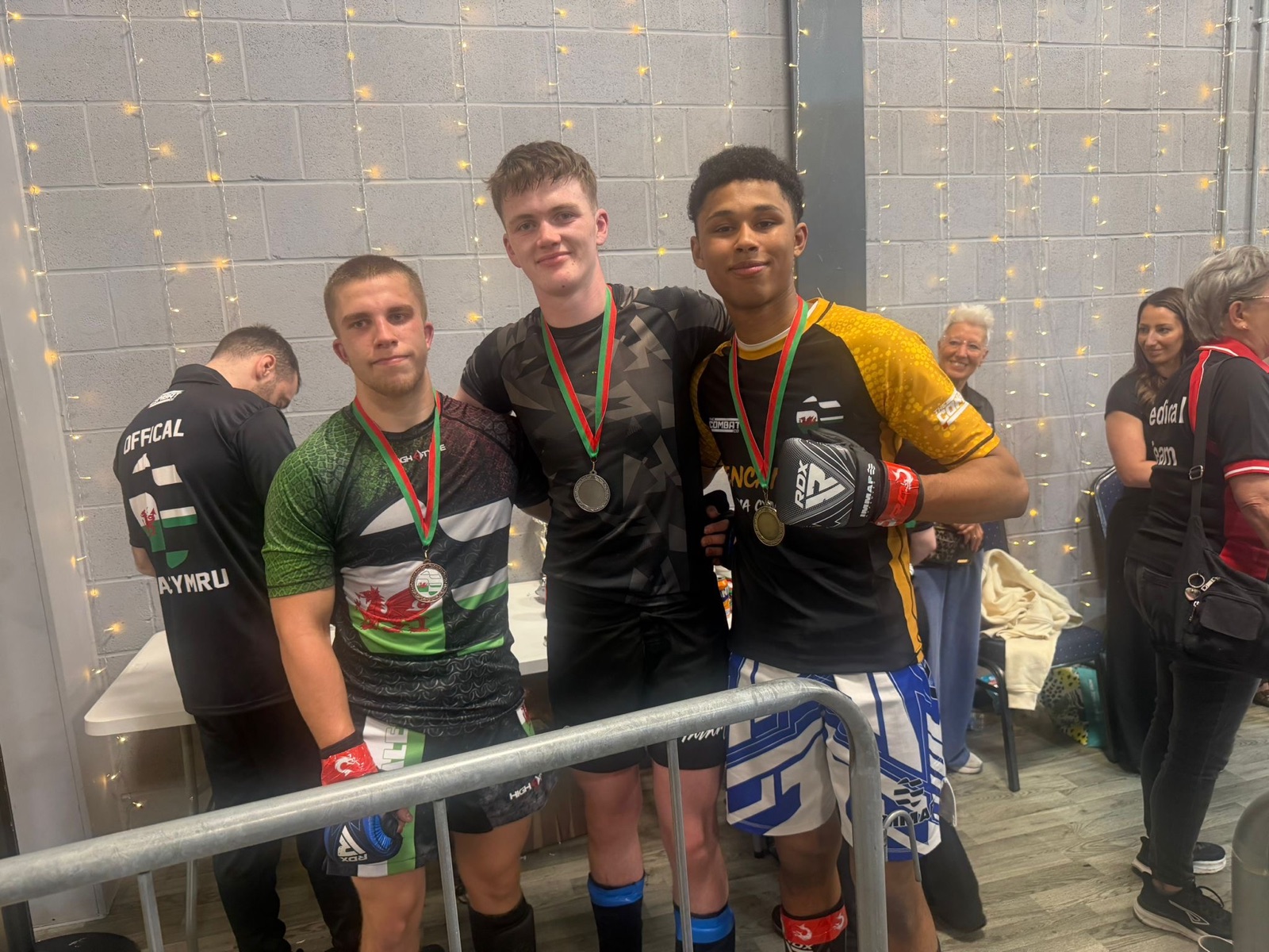 Three Welsh Youth Championships medallists together after competing